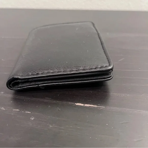 Unisex Black Bi-fold Wallet Faux Leather coin Purse multiple Card Holders + ID - Picture 10 of 15